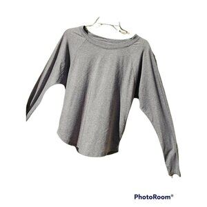 ATHLETA Gray Lightweight Long Sleeve Top XS Sheer Back Athleisure
